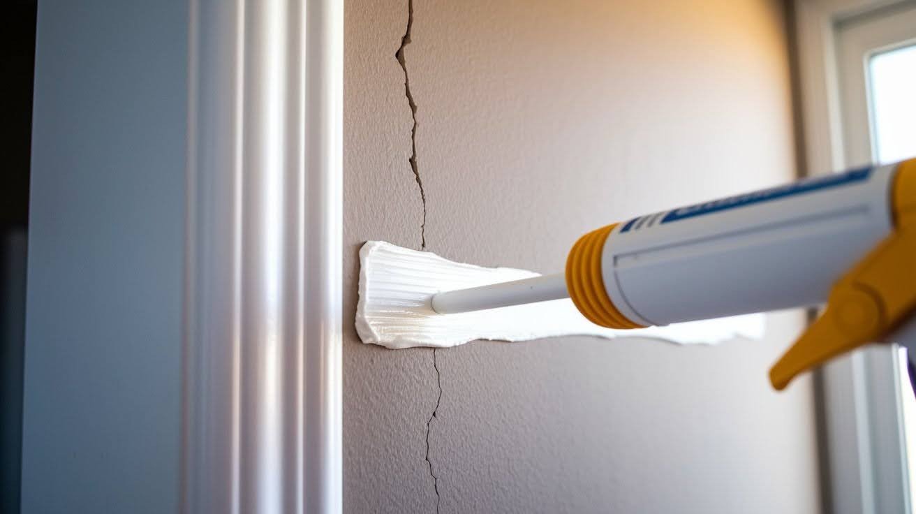 Apply Paintable Caulk for Small Wall Cracks