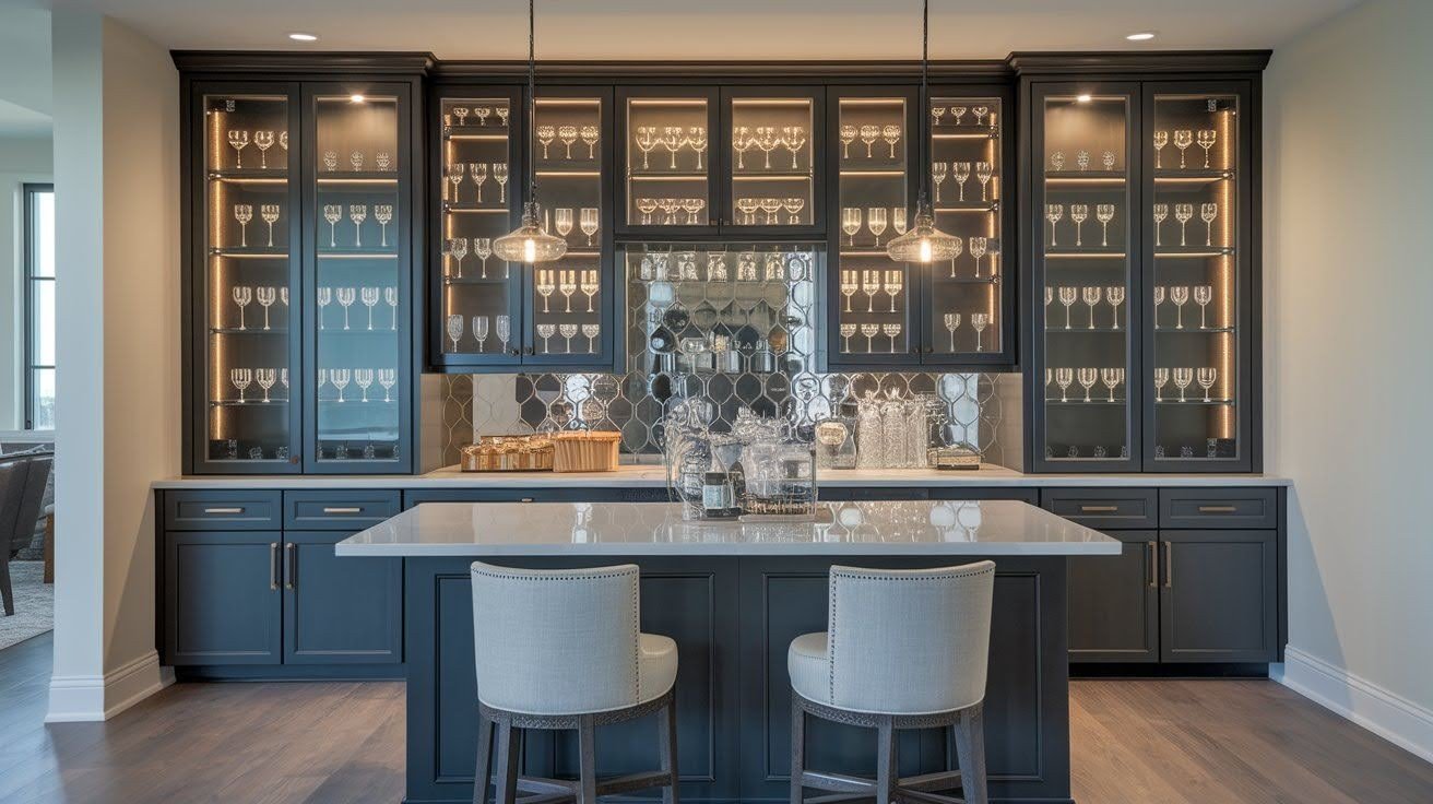 Show Off Stemware with Glass Cabinets